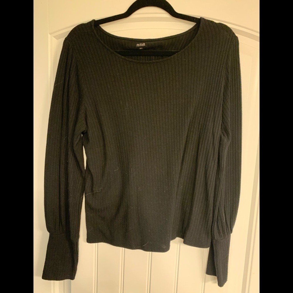Ana xxl long sleeve black top